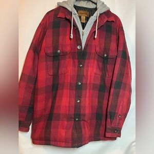 St. John's Bay Red and Gray Plaid Jacket